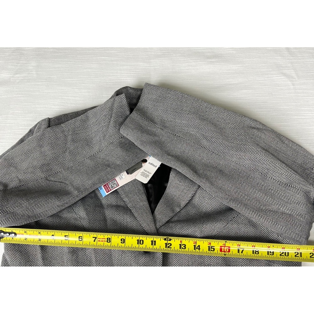 Edited x Hunter McGrady Herringbone Blazer Grey Black Large NWT ER5010 - Picture 4 of 7